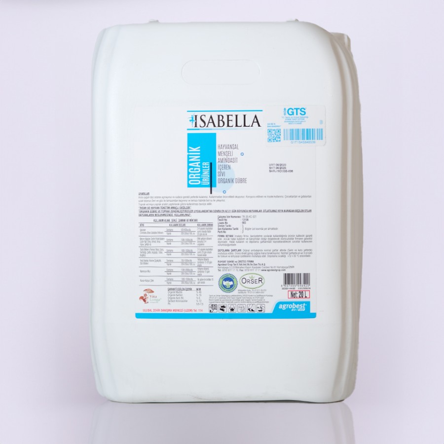 İsabella Hayvansal Amino Asit %12  20LT