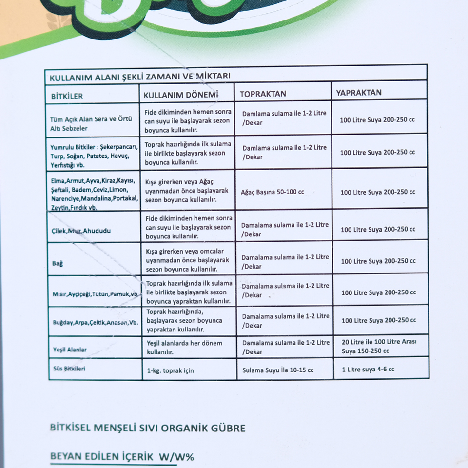 NBE BUĞDAY Bakteri İçerikli Sıvı Gübre 20 LT